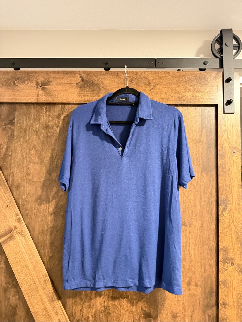 Theory Men’s Blue Polo Shirt Size Large Short Sleeve